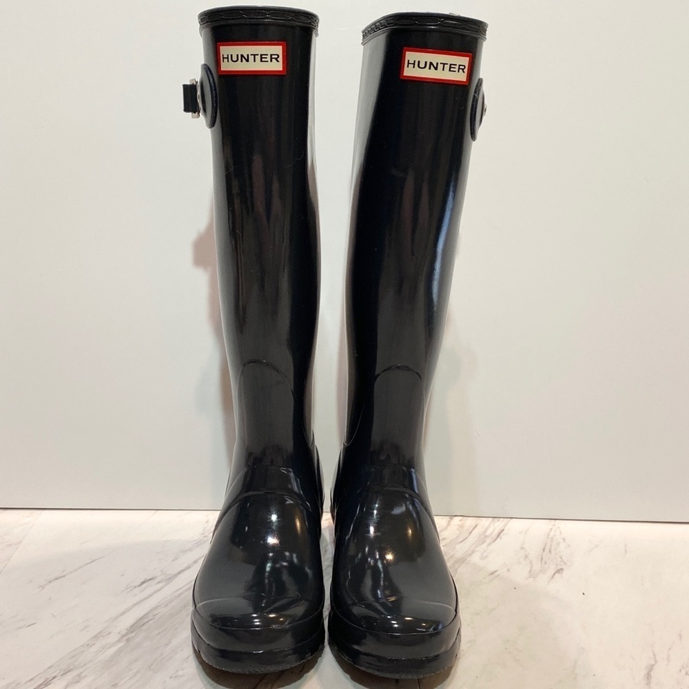 Hunter Original Tall Dark Slate Gloss Rain Boot 5